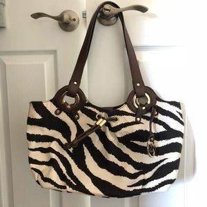 Michael Kors zebra print canvas tote